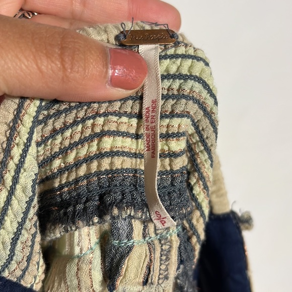 Free People Striped Metallic Baggy Parachute Jogger Pants Size Small - Picture 6 of 6